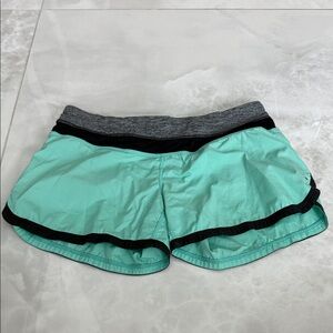 Lululemon Athletica Mint and Charcoal Athletic Shorts